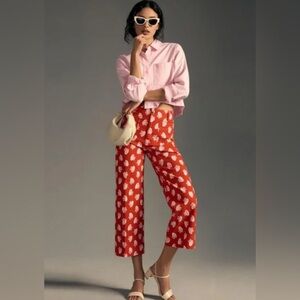Stylish Red Patterned Women's Pants